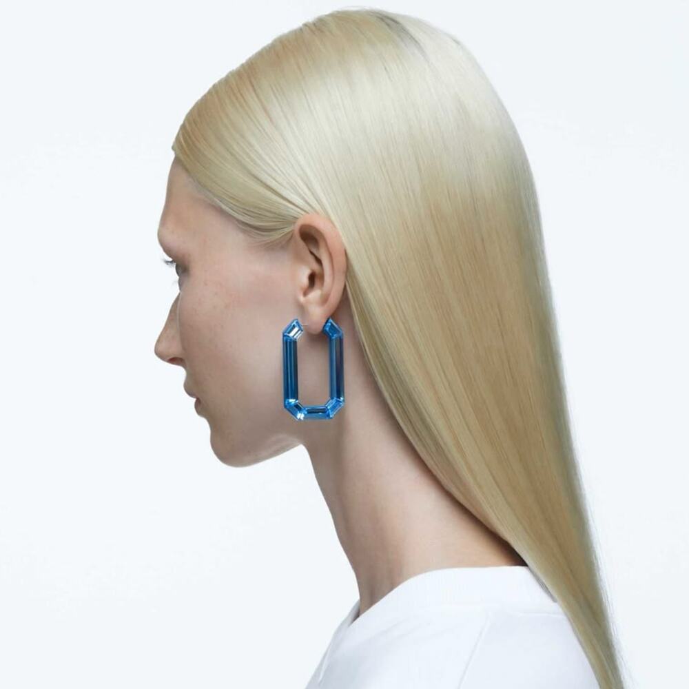Swarovski Blue Lucent Hoop Earrings